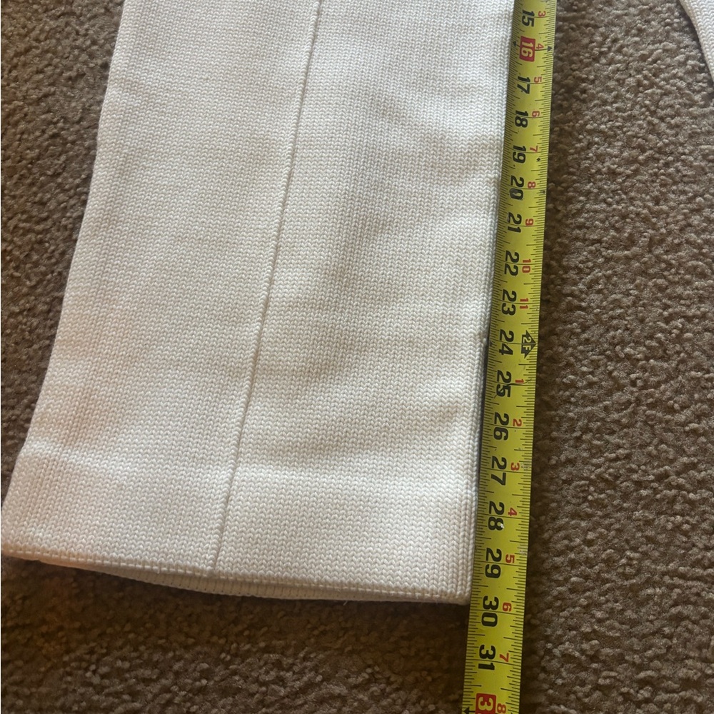 Fendi Women Knitted Trousers Size 2 White Wide Leg Pants Heavyweight - Picture 7 of 9